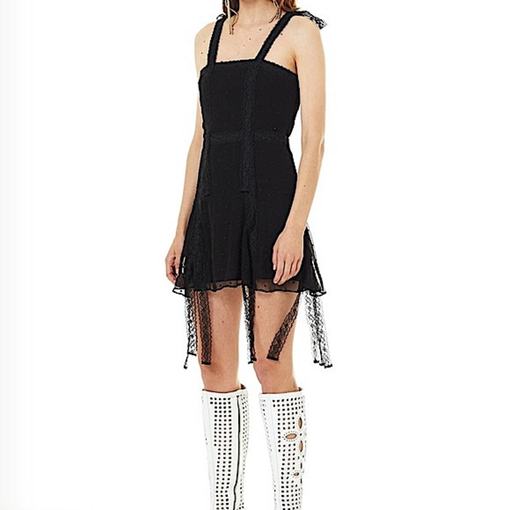 NWT STEVIE MAY Dysania black lace mini dress size small new with tags